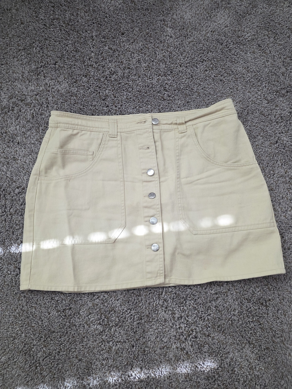 Old Navy Cream Button-Front Mini Skirt